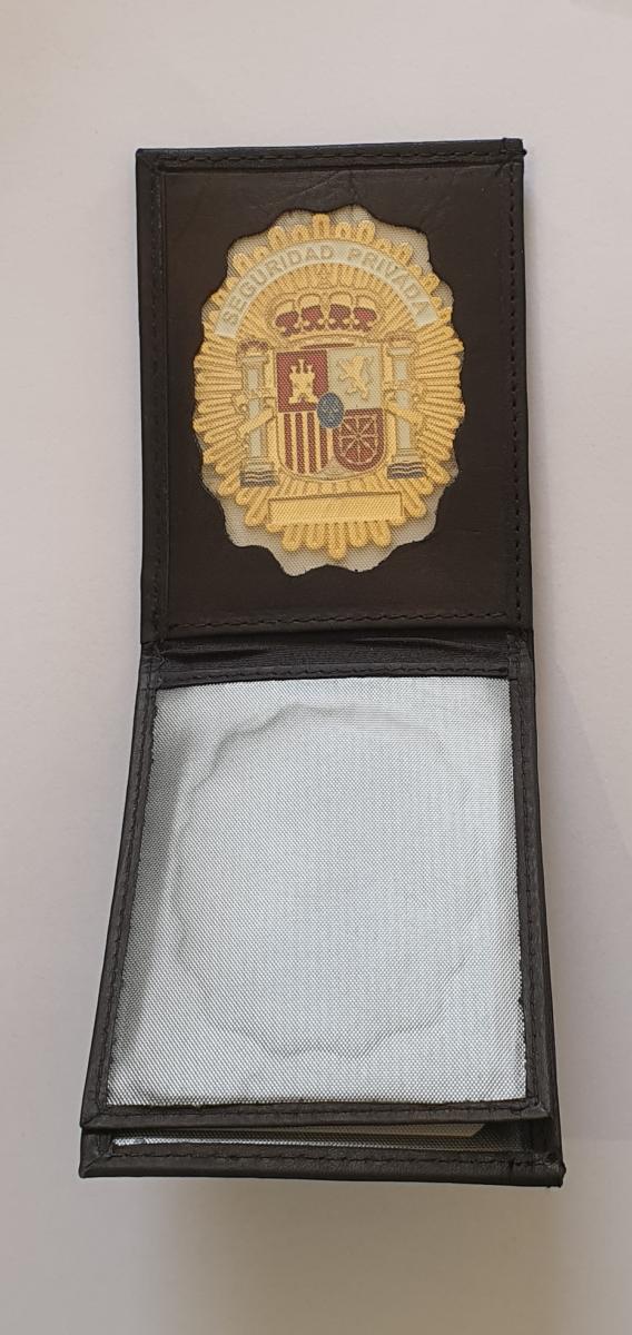 CARTERA EN PIEL BILLETERA CON PLACA SEGURIDAD PRIVADA